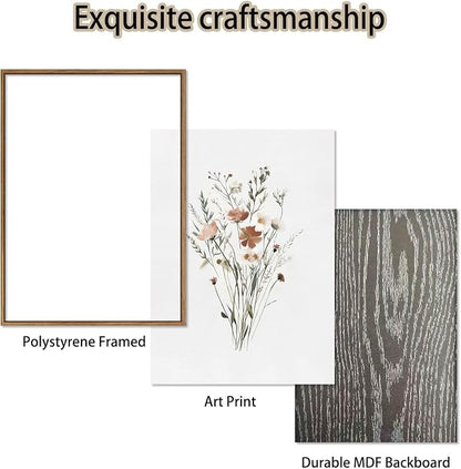 KISSFOX Framed Wildflower Wall Art Floral Canvas Wall Art Flower Pictures Wall - Image 4