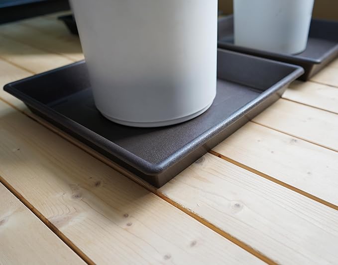 Square Plant Saucer 10 Inch 5 Pack, Plant Stand Flower Pot No Holes, Plant Trays for Pots Heavy Duty Plastic Plant Saucers for Indoors Outdoors Plant Lover Gardening Gifts