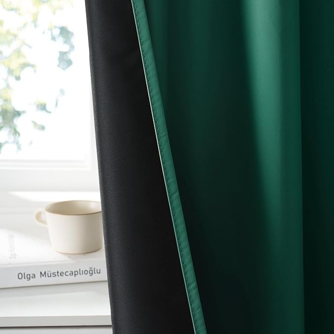 RYB HOME Bedroom Blackout Curtains 63 inches Long, 100% Blackout Thermal - Image 3
