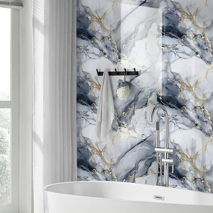 22pcs Marble Peel and Stick Waterproof Wall Panels, Heat-Resistant Backsplash - Image 2