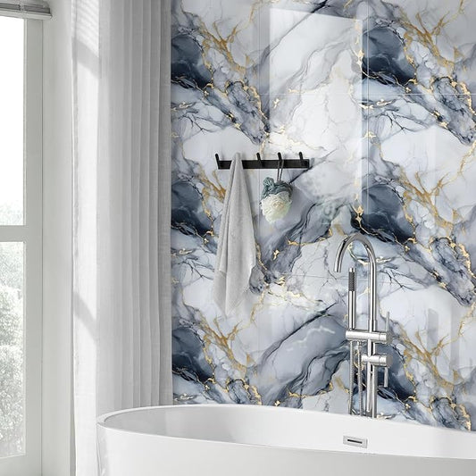22pcs Marble Peel and Stick Waterproof Wall Panels, Heat-Resistant Backsplash - Image 2