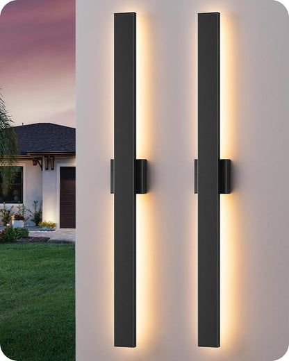 EDISHINE 2 Pack Modern Outdoor Wall Lights Dimmable, 39.3" Linear Led Exterior by EDISHINE