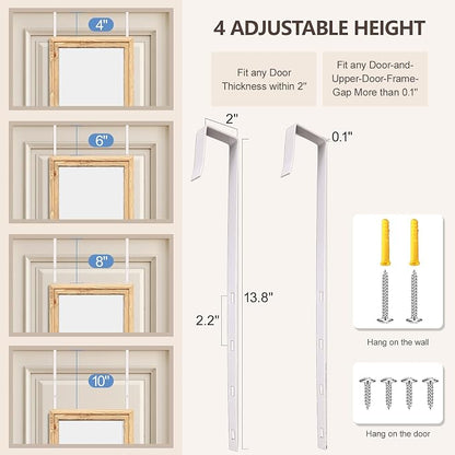 50"x16" Door Mirror, Rustic Full Length Mirror, Over The Door Hanging Mirrors - Image 5