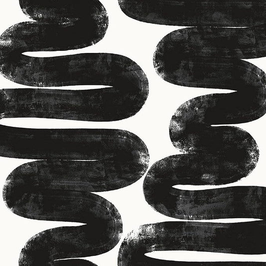 Tempaper x Bobby Berk White & Black Wiggle Room Removable Peel and Stick by TempaperCo