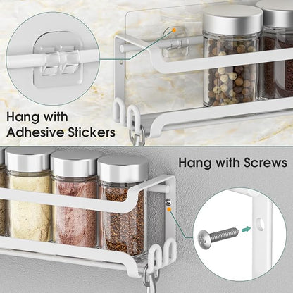 LUCYCAZ 4 Pack Wall Mounted Spice Rack - Image 6