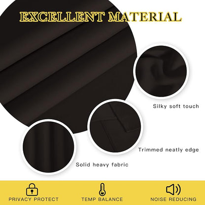 NICETOWN Toffee Brown Blackout Curtains 84 inch Length, Grommet Top Room - Image 2
