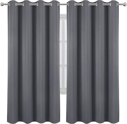 LEMOMO Grey Thermal Blackout Curtains/52 x 72 Inch/Set of 2 Panels Room - Image 2