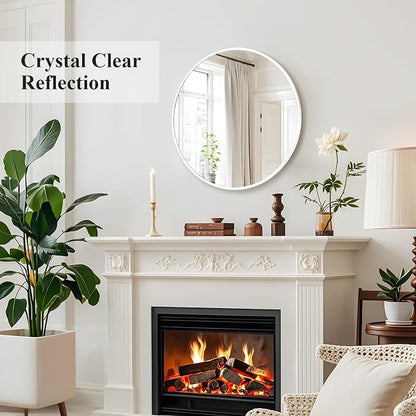 Fabuday White Round Mirror for Wall 20 inch - Image 5