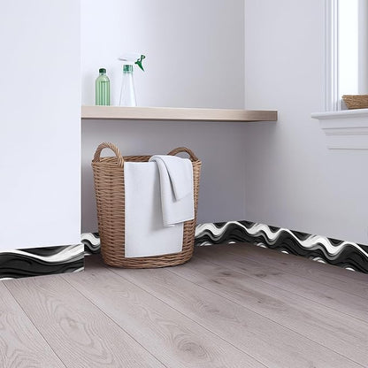Black and White Wave Wallpaper Border 196x4 Inch Peel and Stick Wall Border - Image 4