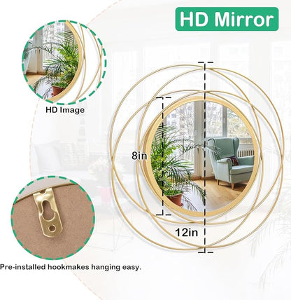 Mirrors for Wall Gold Circular Art Classic Metal Iron Frame Wall Mirror Decor - Image 7