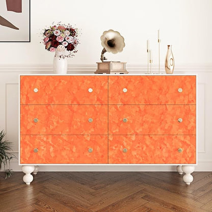 Wallercity Orange Self Adhesive Velvet Drawer Liner Soft Flocked Fabric - Image 4