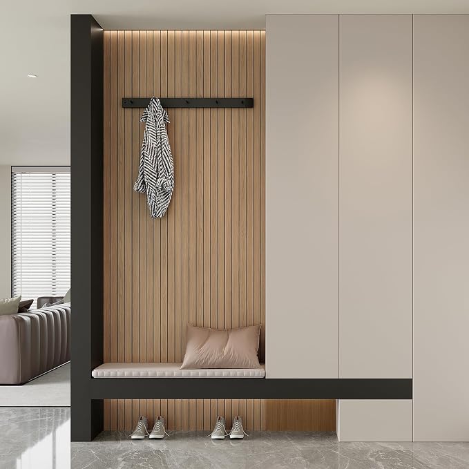 Yutianli PVC Slat Wall Panel Peel and Stick 118"x 15.7" Faux Wood Slat Panel - Image 4