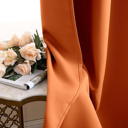 MIULEE 2 Panels Orange Back Tab Blackout Curtains 84 Inch Length - Image 6