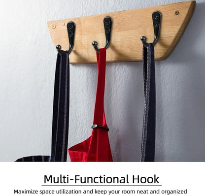 Black Wall Mounted Coat Hooks, Rustproof Metal Hooks - Image 6