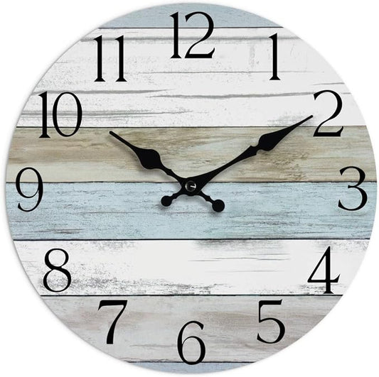 Wall Clock, 16 Inch Silent Non Ticking Wall Clocks Battery Operated, Rustic by HYLANDA