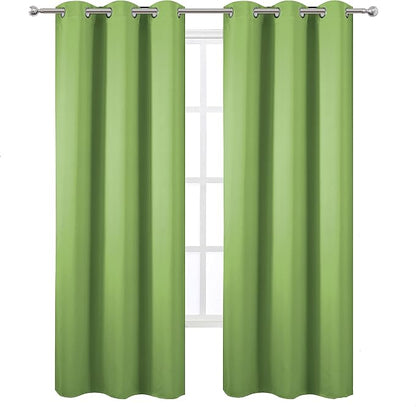 LEMOMO Light Green Blackout Curtains/42 x 84 Inch/Set of Two Panels Grommet - Image 2