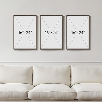 Framed Vintage Botanical Wall Art, 3 Piece Neutral Floral Plants Canvas - Image 3