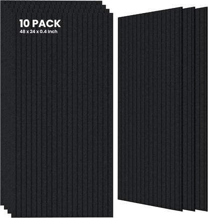 10 Pack Large Acoustic Panels, 47.2 x 23.6 x 0.35 Inch Sound Proof Foam Panels by TO-TH