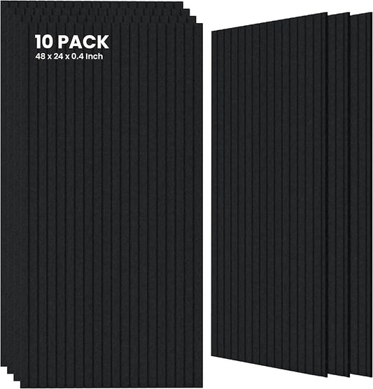 10 Pack Large Acoustic Panels, 47.2 x 23.6 x 0.35 Inch Sound Proof Foam Panels by TO-TH