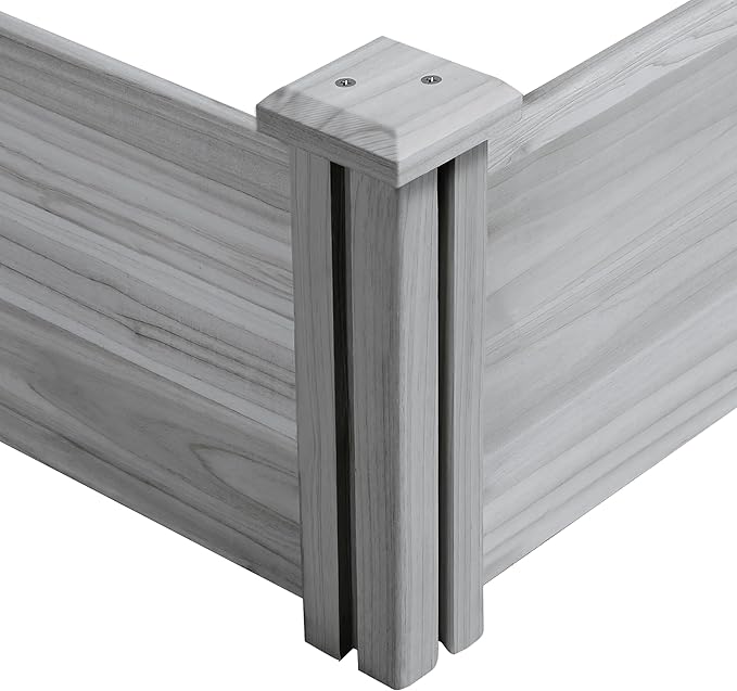 Yaheetech 8×2ft Wooden Horticulture Raised Garden Bed Divisible Elevated Planting Planter Box for Flowers/Vegetables in Backyard/Patio Outdoor, Gray, 95 x 25 x 11in