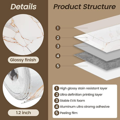 KASARO Peel and Stick Backsplash Wall Tile, 118 × 47 inch Self-Adhesive Thicker - Image 2