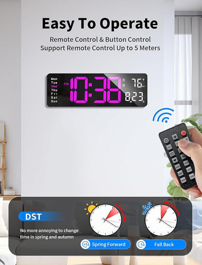 MASHI Digital Wall Clock, Auto-Dimming Wall Clock - Image 5