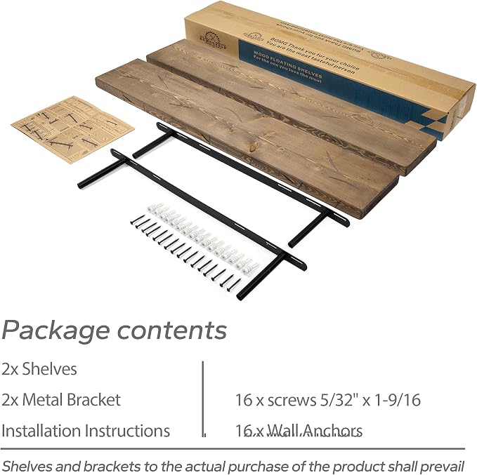 BGMG Floating Shelves 36 inch Long, Distressed Wide Rustic Wooden Wall Shelves - Image 6