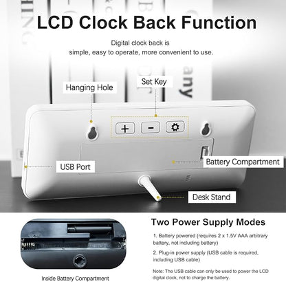 JoFomp LCD Digital Wall Clocks Battery Operated, 8.5" Modern Wall Clocks - Image 4