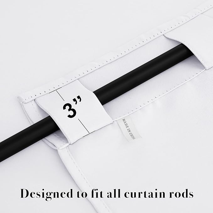RYB HOME White Curtains for Living Room, Privacy Thermal Insulating Window - Image 5