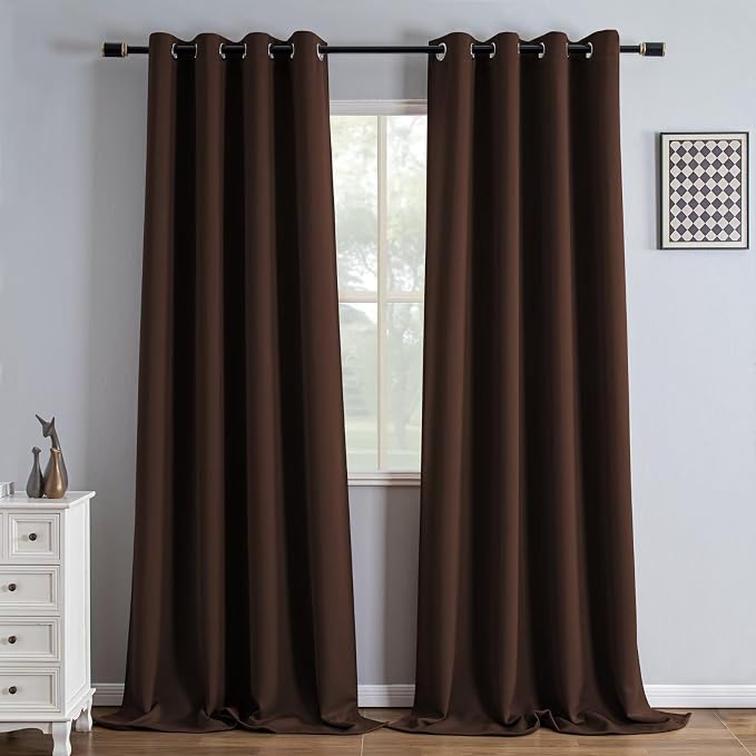 IGEMAEVE Blackout Curtains 96 Inch Length 2 Panels Set, Grommet Energy Saving by IGEMAEVE