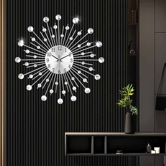 Large Wall Clock for Living Room Decor Non-Ticking Quiet Metal Quartz Clocks - Image 6