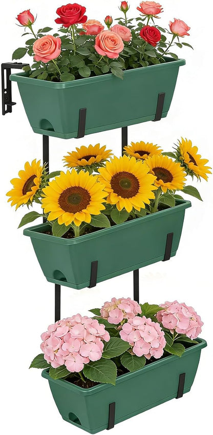 OYEAL Window Boxes Planters Deck Railing Planter Boxes - Image 3