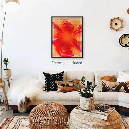 Medpol Retro Hippie Trippy Posters Vintage Red 70s 80s Wall Art Trendy Face Eye - Image 5