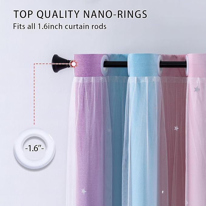 XiDi Purple Curtains for Bedroom, Curtain for Kids Room - Image 4