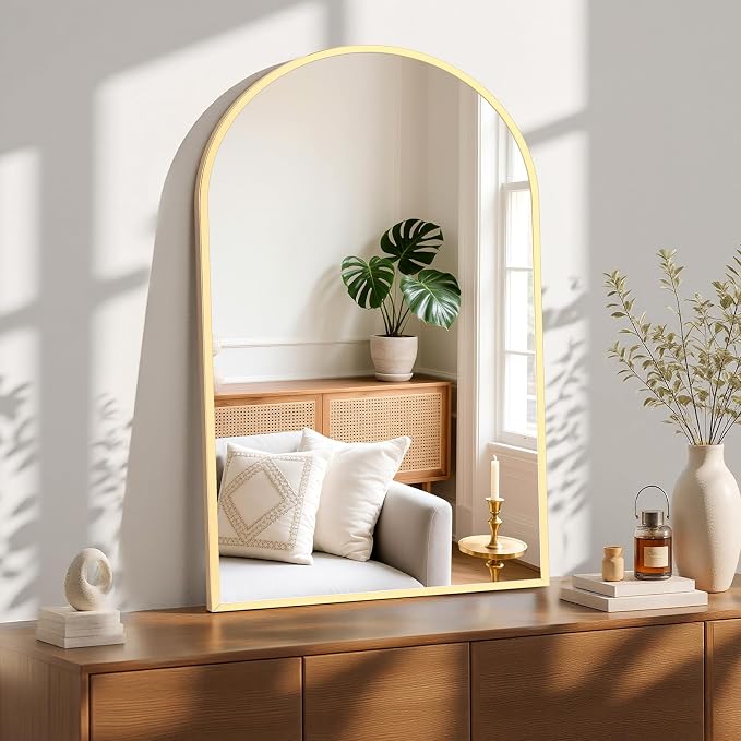 NEWBULIG 26X38 Inch Arched Bathroom Mirror by NEWBULIG