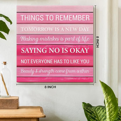 Inspirational Pink Wall Art Decor, Preppy Motivational Room Sign - Image 2