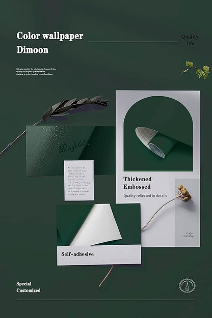 Dimoon 78.7''x17.7'' Dark Green Peel and Stick Wallpaper Contact Paper Modern - Image 4