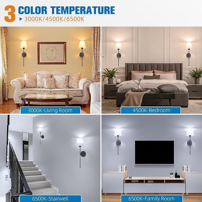 NIORSUN Battery Operated Wall Sconce Set of 2, 10 Colors Wireless Wall Lamps - Image 4