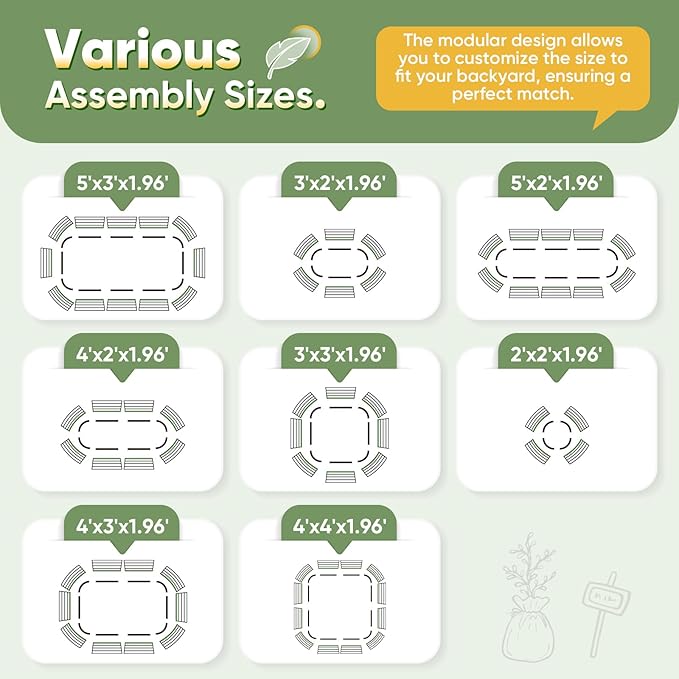 KING BIRD Raised Garden Bed Kit 2025 Upgraded Modular DIY Galvanized Planter Garden Box Outdoor for Gardening, Vegetables, Flowers, Elegant Roman Column Design, 71x24x24 in, Dark Green