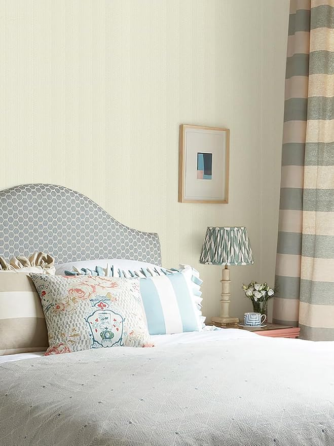 Orainege Peel and Stick Wallpaper Cream Beige Wallpaper Textured Contact Paper - Image 3