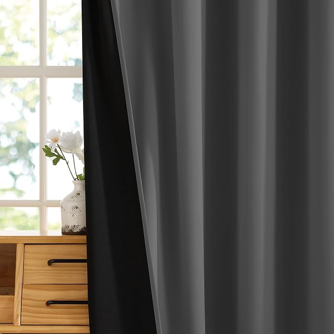 RYB HOME Extra Wide 100% Blackout Patio Door Curtain 96 inch Long, Grommet Room - Image 6