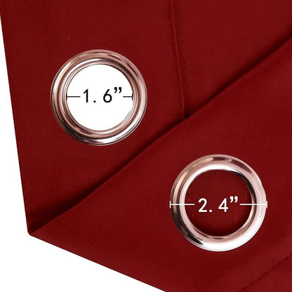 LEMOMO Blackout Curtains 66 x 72 Inch Long Red Curtains Set of 2 Panels Room - Image 5