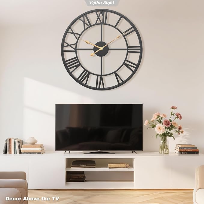 Pytha Sight Wall Clock Large for Living Room Decor, 18 Inch Decorative Silent - Image 9
