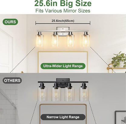 Ascher Bathroom Light Fixtures, 4-Light Vanity Lights - Image 6