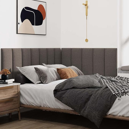 IFNOW Upholstered Wall Mounted Headboard, 3D Soundproof Wall Panels Peel and - Image 2