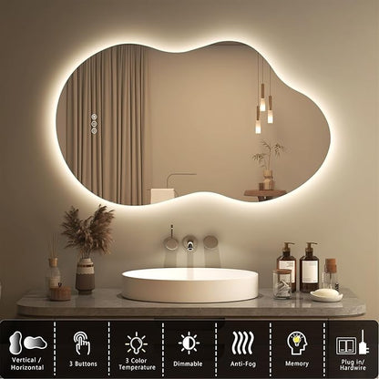 SMIROR Asymmetrical Backlit Bathroom Mirror - Image 3