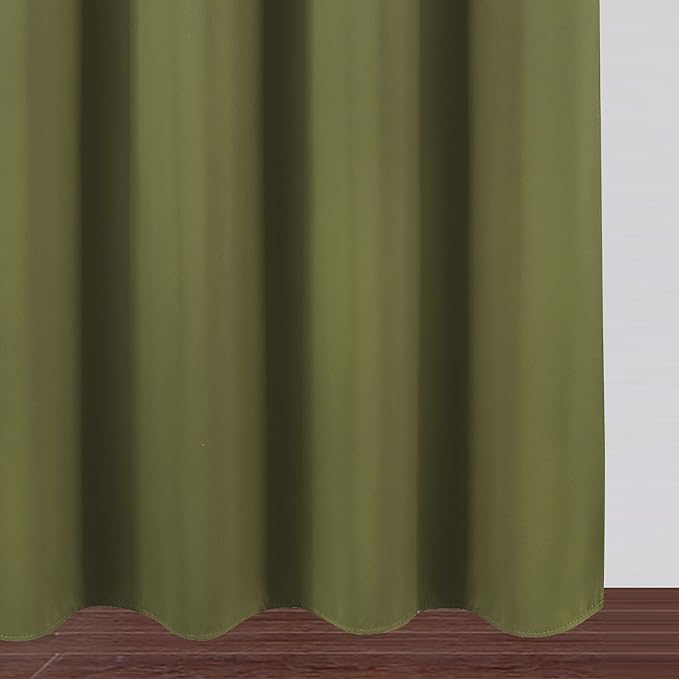 LEMOMO Blackout Curtains 38 x 84 inch/Olive Green Curtains Set of 2 - Image 9