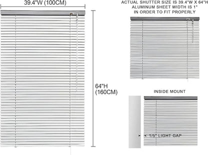 YIIBAII Mini Blinds Suitable for 40" W x 64" H Windows 1" Aluminum Horizontal - Image 6
