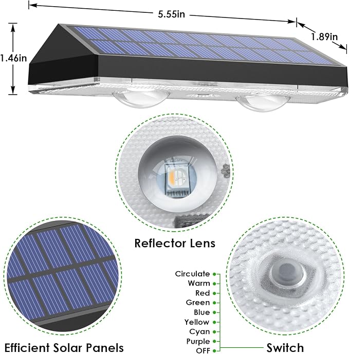 Solar Fence Lights Outdoor - Image 3