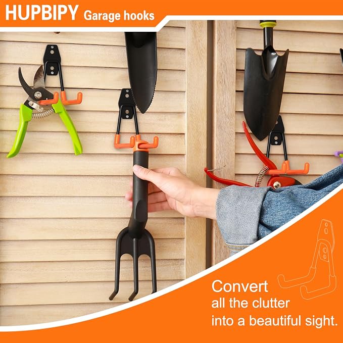 HUPBIPY Heavy Duty Garage Hooks 6 Pack, 2.8 inch Small U Shaped Hanger - Image 4